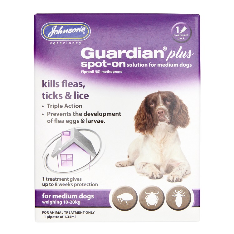 D074 <br> Guardian Plus Spot On <br> for Medium Dogs 10kg - 20kg <br> 1 TREATMENT <br> pack of 6